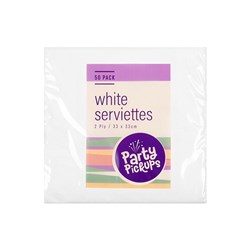 Serviettes White Pk50 33x33cm