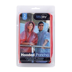 Poncho Hooded Adult 2Pk