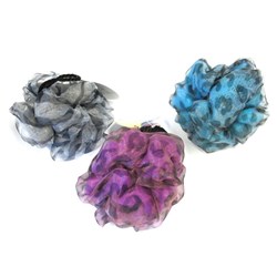 Bath Puff Sponge Organza Chiffon 3 Asstd Designs