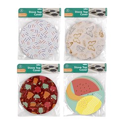 Stove Top Cover Metal Printed 4 Pk 4 Asstd Des