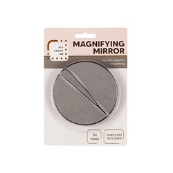 Mirror 5x Magnifying w Suction Caps and Tweezers