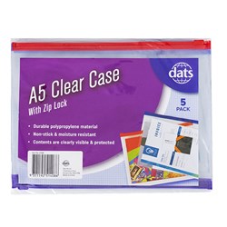 Case Zip A5 Clear 5pk