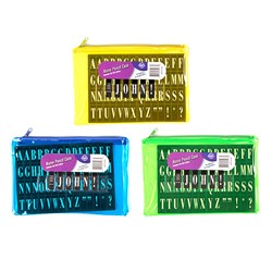 Pencil Case Name 1 Zip PVC Asstd Fluro Cols