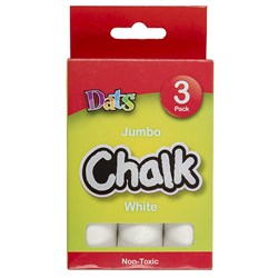 Chalk Jumbo White 3pk in Col Box