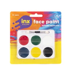 Paint Face Set w 6 Cols and Foam Brush