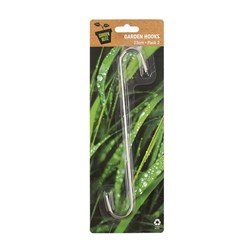 Hooks S Shape 2Pk Silver 23cm
