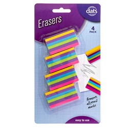 Eraser Rainbow Design 4pk 50x22x10mm