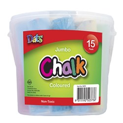 Chalk Jumbo Coloured 15pk in Bucket