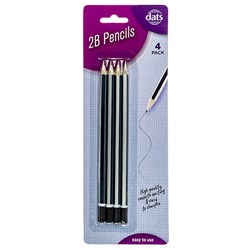 Pencil Blue & Silver Barrel 2B 4pk