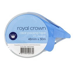 Packing Tape w Dispenser 1Pk Clear Tape 50Mx48mm