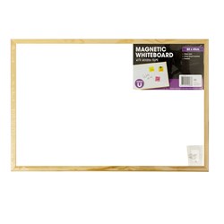 Whiteboard Magnetic Wooden Frame 600x400mm