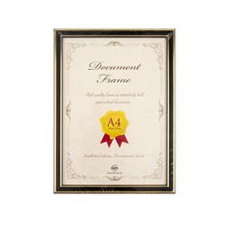 Frame Document Certificate A4 w Hooks & Stand