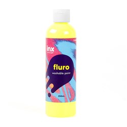 Paint Washable Bottle 250ml Fluro Yellow
