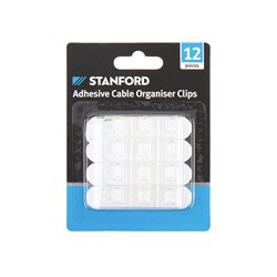 Hooks Removable Adhesive Cable Org Clips 12Pk 17x15mm