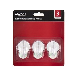 Hooks Removable Adhesive Plastic 3Pk 40x41mm