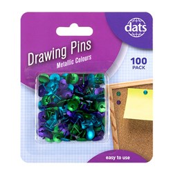 Pin Drawing Asstd Cols 100pk Metallic