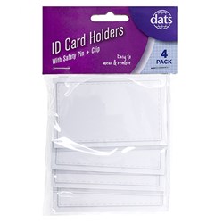 Badge ID Card Holder Clip On 4pk