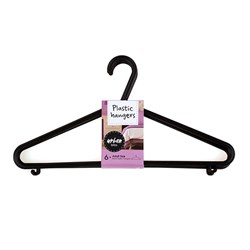 Hanger Plastic Pk6 Adult Black