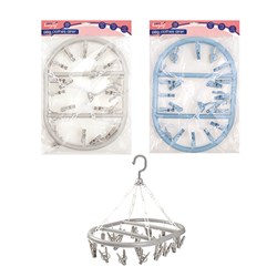 Hanger Clothes Airer Oval Plastic 20 Pegs 2 Asstd Cols