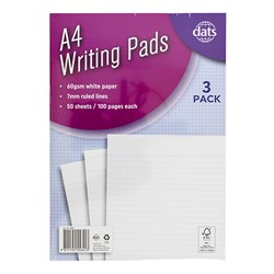 Pad Paper Writing A4 100pg 3pk P7.2 FSC Mix Credit