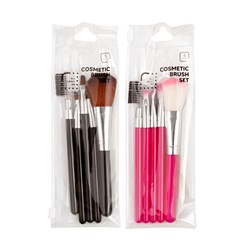 Brush Set Cosmetic Makeup with PVC Case Pk5 2 Asstd Cols