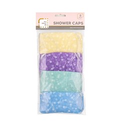 Shower Cap Pk8 Asstd Cols