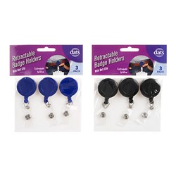 Badge Holder Retractable 3pk 2 Asstd