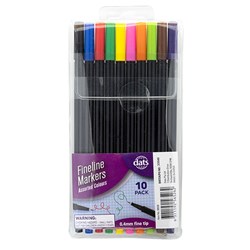 Marker Coloured Fineliner 10pk 0.4mm