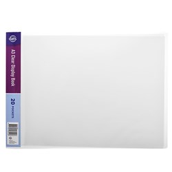Clear Book PP Cover A3 20 Pockets Clear Landscape