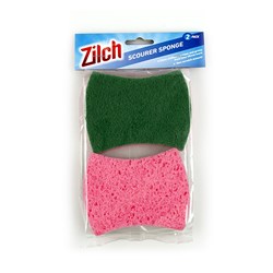 Sponge Cellulose w Scourer Pk2 2 in 1