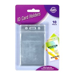 Card Holder ID Soft Vertical 63x105mm Clear 10pk