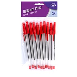 Pen Ballpoint 10pk Red Ink