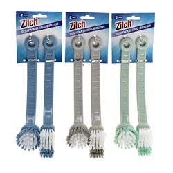Dishwashing Brush 2PC Set Assorted Colours