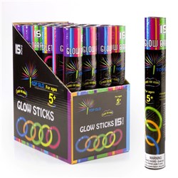 Glowstick Pk15 Colour Asstd Tube with PDQ