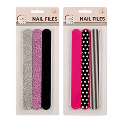 Nail File Fashion Pk3 2 Asstd Designs