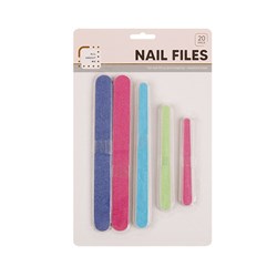Nail File Emery Board Pk20 Asstd Cols