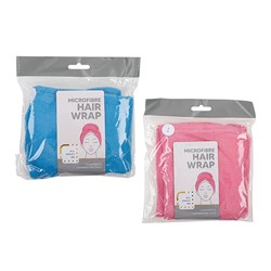 Hair Wrap Microfibre 2 Asstd Cols