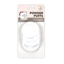 Powder Puff Round White Pk4