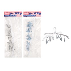 Hanger Clothes Airer Plastic 12 Pegs 2 Asstd Cols