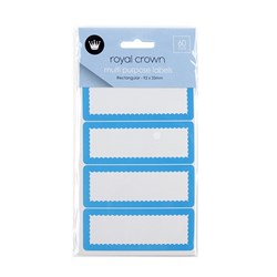 Labels Multi Purpose Rectangle Blue 60Pk 92x33mm