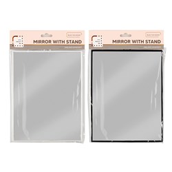 Mirror Rectangle w Stand Small 2 Asstd Cols 18x24cm