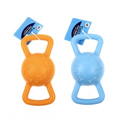 Dog Toy Tug Ball w Sound 2 Asstd Cols 18cm Tails