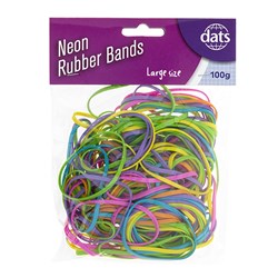 Band Rubber 100g Neon Mixed Cols Large