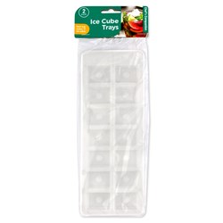 Ice Cube Tray PP White Pk2 14 Cube 9.4x24cm