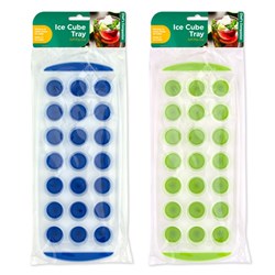Ice Cube Tray w  Soft Pop Out Round Pk1 2 Asstd Cols