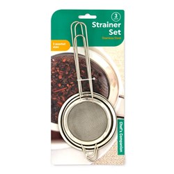 Strainer Mesh w Hanger S/Steel Set of 3 8cm 9cm 10cm
