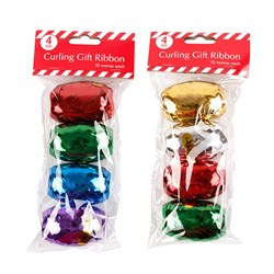 Xmas Ribbon Curling Metallic 5mm x 10M 4pk