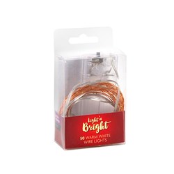 Lights Copper Wire Warm White 50L Battery Operated