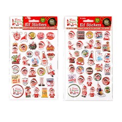 Xmas Elves BB 3D Puffy Stickers 30pc 2 Asstd in SRT