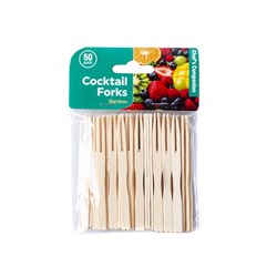 Skewer Fork Bamboo 9cmx3mm Pk50